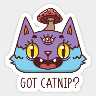 Psychedelic cat design Sticker